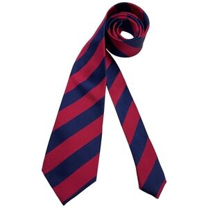 T. M. LEWIN Blue/Red Striped Silk DESIGNER Tie HANDMADE
